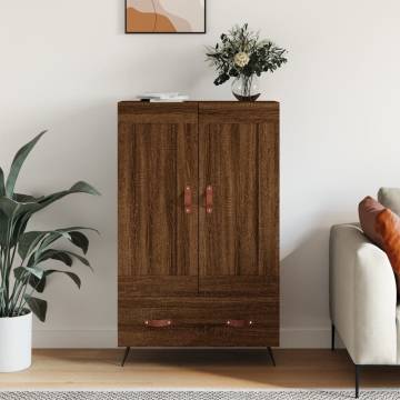 Stylish Highboard Brown Oak | 69.5x31x115 cm Engineered Wood