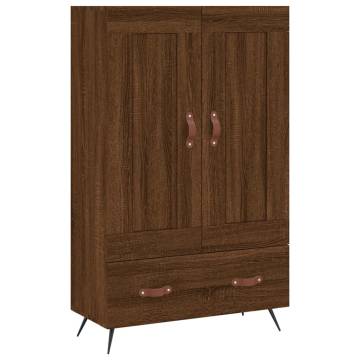 Stylish Highboard Brown Oak | 69.5x31x115 cm Engineered Wood