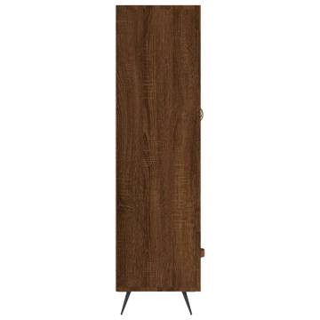 Stylish Highboard Brown Oak | 69.5x31x115 cm Engineered Wood