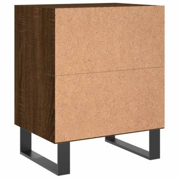 Elegant Brown Oak Bedside Cabinets - 2 pcs | Hipomarket