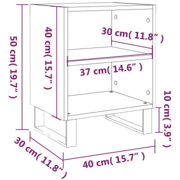 Elegant Brown Oak Bedside Cabinets - 2 pcs | Hipomarket