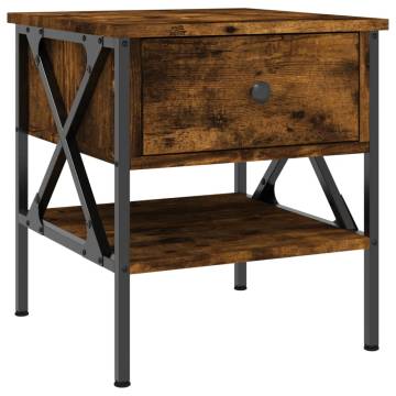 Smoked Oak Bedside Table - 40x42x45 cm | HipoMarket