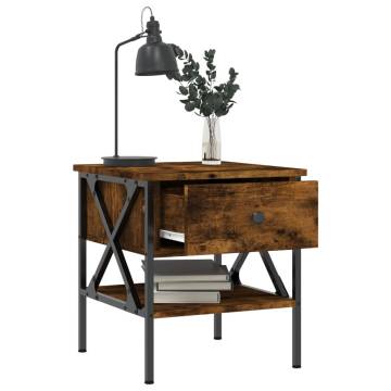 Smoked Oak Bedside Table - 40x42x45 cm | HipoMarket