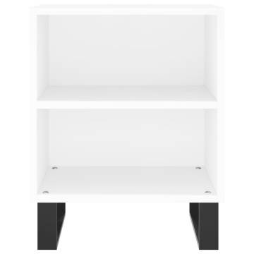 Elegant White Bedside Cabinets - 2pcs Engineered Wood