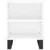 Elegant White Bedside Cabinets - 2pcs Engineered Wood