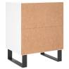 Elegant White Bedside Cabinets - 2pcs Engineered Wood