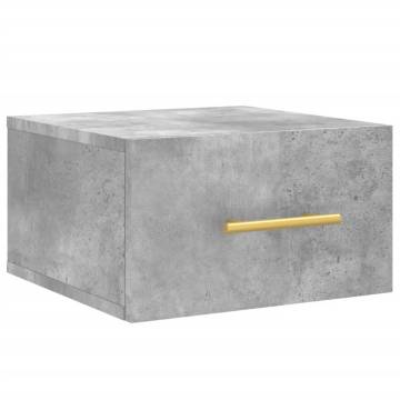 Wall-Mounted Bedside Cabinet in Concrete Grey - 35x35x20 cm