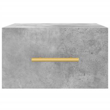 Wall-Mounted Bedside Cabinet in Concrete Grey - 35x35x20 cm