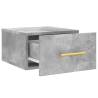 Wall-Mounted Bedside Cabinet in Concrete Grey - 35x35x20 cm