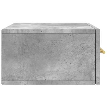 Wall-Mounted Bedside Cabinet in Concrete Grey - 35x35x20 cm