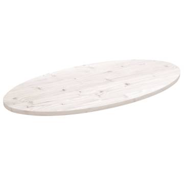 Table Top White 100x50 cm | Solid Wood Pine Oval | HipoMarket