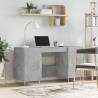 Elegant Concrete Grey Desk - 140x50x75 cm Engineered Wood