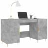 Elegant Concrete Grey Desk - 140x50x75 cm Engineered Wood