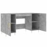 Elegant Concrete Grey Desk - 140x50x75 cm Engineered Wood