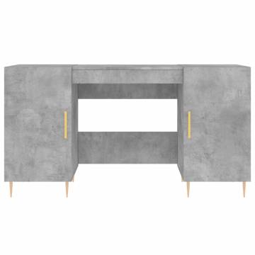 Elegant Concrete Grey Desk - 140x50x75 cm Engineered Wood