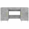 Elegant Concrete Grey Desk - 140x50x75 cm Engineered Wood