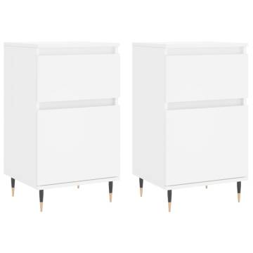 Elegant White Sideboards (2 pcs) - 40x35x70 cm Engineered Wood