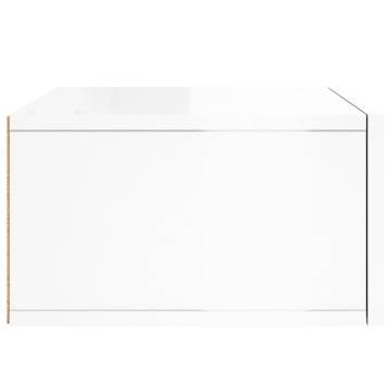 Wall-mounted Bedside Cabinets - High Gloss White | Hipo Market