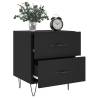 Black Bedside Cabinet - Engineered Wood 40x35x47.5 cm | Hipomarket