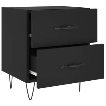 Black Bedside Cabinet - Engineered Wood 40x35x47.5 cm | Hipomarket