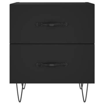 Black Bedside Cabinet - Engineered Wood 40x35x47.5 cm | Hipomarket