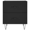 Black Bedside Cabinet - Engineered Wood 40x35x47.5 cm | Hipomarket