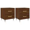 Stylish 2-Piece Brown Oak Bedside Cabinets | HipoMarket