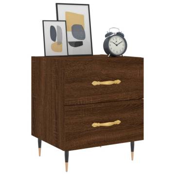 Stylish 2-Piece Brown Oak Bedside Cabinets | HipoMarket