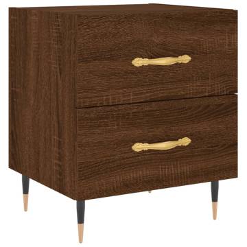 Stylish 2-Piece Brown Oak Bedside Cabinets | HipoMarket