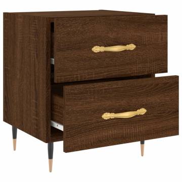 Stylish 2-Piece Brown Oak Bedside Cabinets | HipoMarket