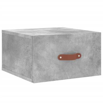 Wall-mounted Bedside Cabinet Concrete Grey | 35x35x20 cm