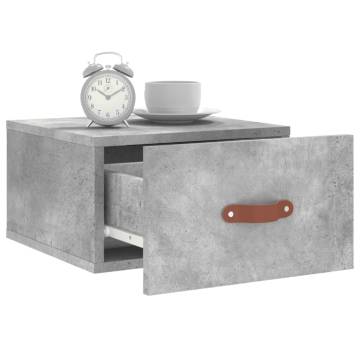 Wall-mounted Bedside Cabinet Concrete Grey | 35x35x20 cm