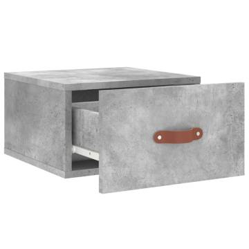 Wall-mounted Bedside Cabinet Concrete Grey | 35x35x20 cm