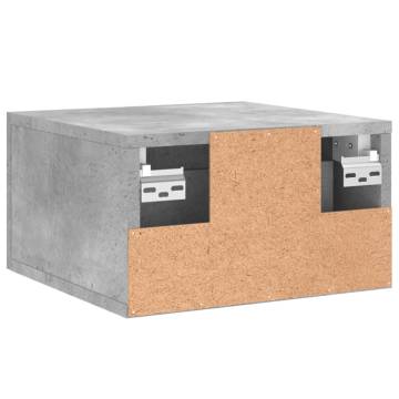 Wall-mounted Bedside Cabinet Concrete Grey | 35x35x20 cm