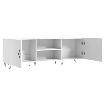 Stylish White TV Cabinet - 150x30x50 cm Engineered Wood