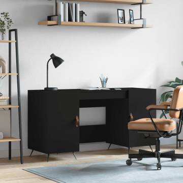 Elegant Black Desk 140x50 cm - Durable & Stylish | HipoMarket