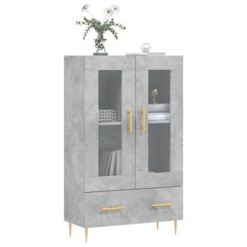 Stylish Highboard in Concrete Grey | 69.5x31x115 cm