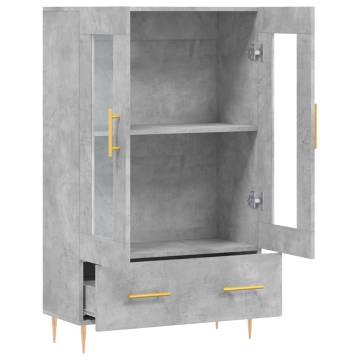 Stylish Highboard in Concrete Grey | 69.5x31x115 cm