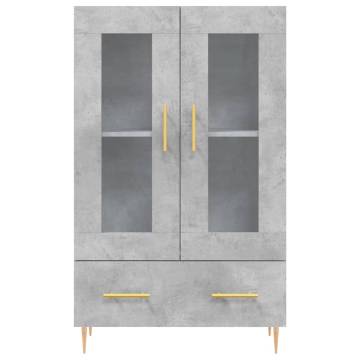 Stylish Highboard in Concrete Grey | 69.5x31x115 cm