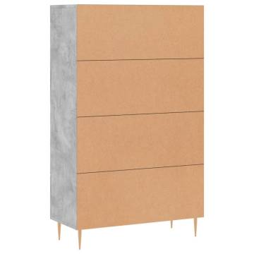 Stylish Highboard in Concrete Grey | 69.5x31x115 cm