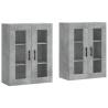 Wall Mounted Cabinets 2 pcs - Concrete Grey Engineered Wood