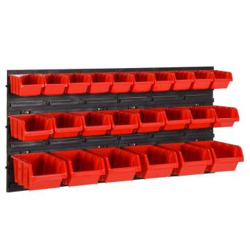 26 Piece Workshop Shelf Set - Red & Black Toolbox - Hipomarket