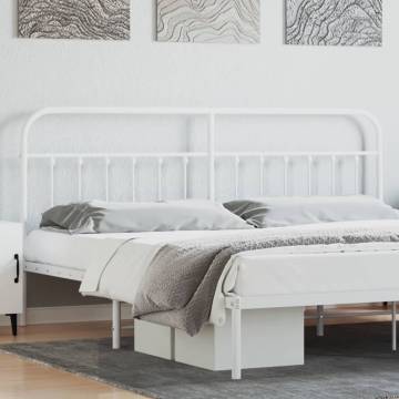 Stylish Metal Headboard White 200 cm | Hipomarket