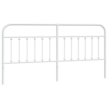 Stylish Metal Headboard White 200 cm | Hipomarket