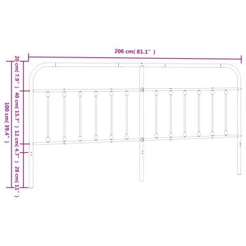 Stylish Metal Headboard White 200 cm | Hipomarket