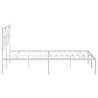 White Metal Bed Frame with Headboard - 140x190 cm | HipoMarket