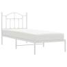 White Metal Bed Frame with Headboard 90x200 cm | HipoMarket