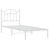 White Metal Bed Frame with Headboard 90x200 cm | HipoMarket