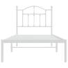 White Metal Bed Frame with Headboard 90x200 cm | HipoMarket