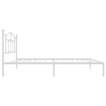 White Metal Bed Frame with Headboard 90x200 cm | HipoMarket